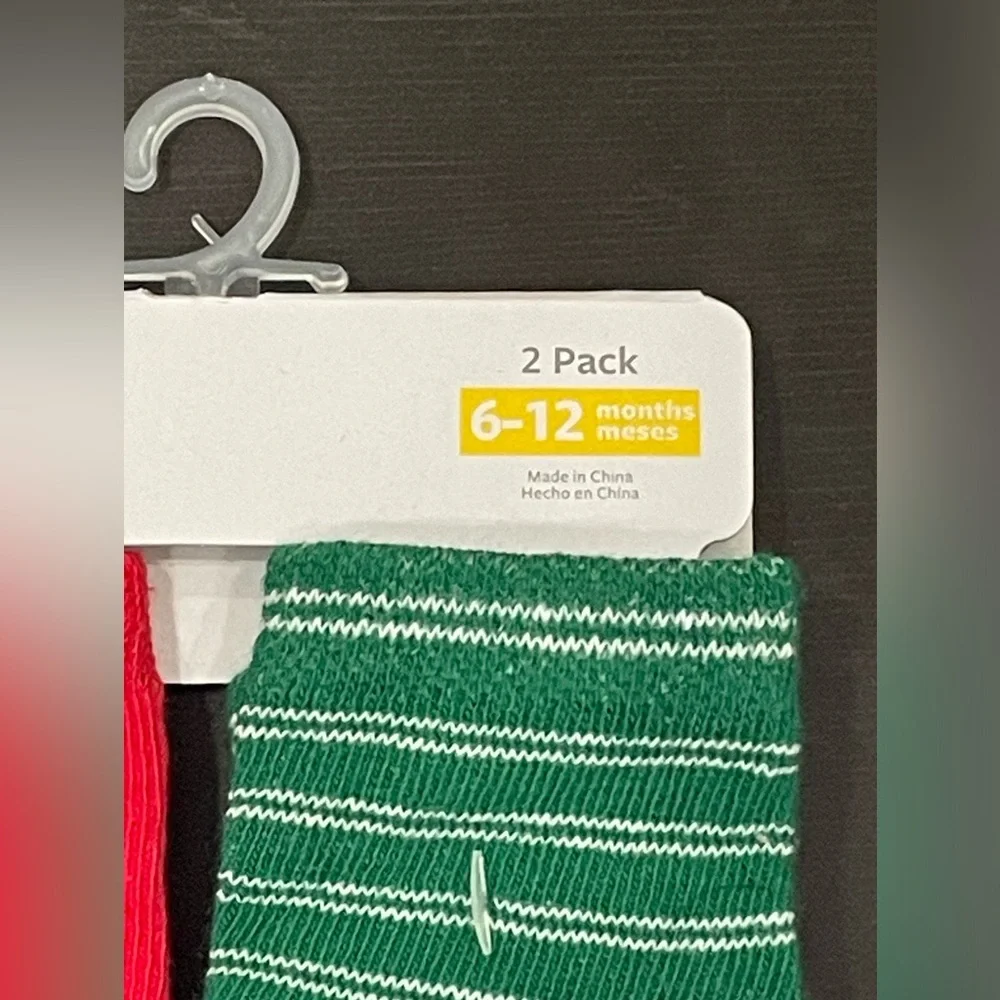Carter's Christmas Holiday Season 2-pack *New* Socks. Size 6-12 mo - Picture 2 of 3